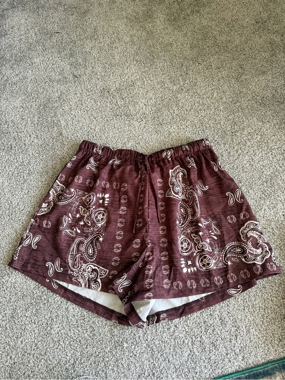 Women’s Paisley Elastic-Waist Shorts